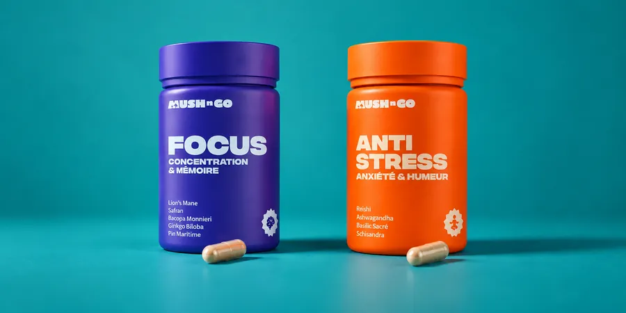 Focus und Anti-Stress von Mush N Go mit je einer Kapsel